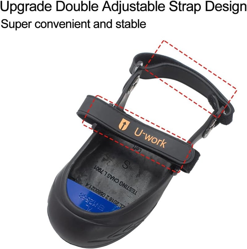 VIDAYA Safety Overshoes Steel Toe Caps, Titanium Aluminum Alloy Toe Shoe Covers, Steel Toe Covers, Double Straps Slip Resistant Alloy Toe Overshoe, Visitor Safety Overshoe, S, Blue - Image 2